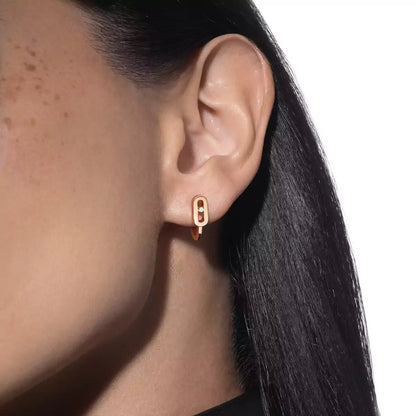 [moco jewelrys ]Diamond Mini Hoop Earrings Move Classique