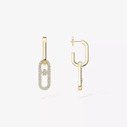 [moco jewelrys ]Move Link Diamond Earrings