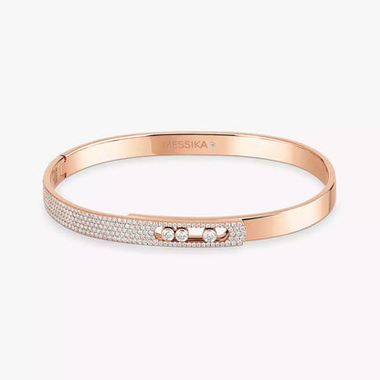 [moco jewelrys ]Move Noa Rose Gold Pavé Diamond Bangle Bracelet