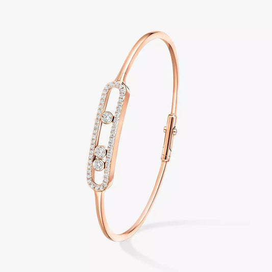 [moco jewelrys ]Move Pavé Diamond Bangle Bracelet M