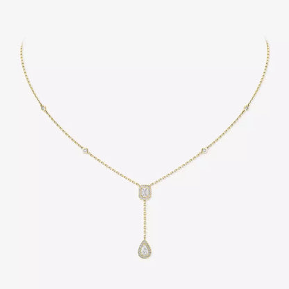 [moco jewelrys ]Gold Diamond Tie Necklace