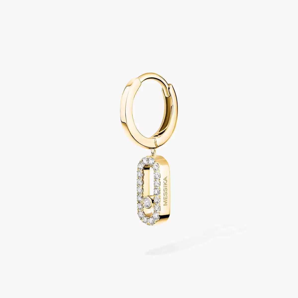 [moco jewelrys ]Move Uno Single Diamond Hoop Earring