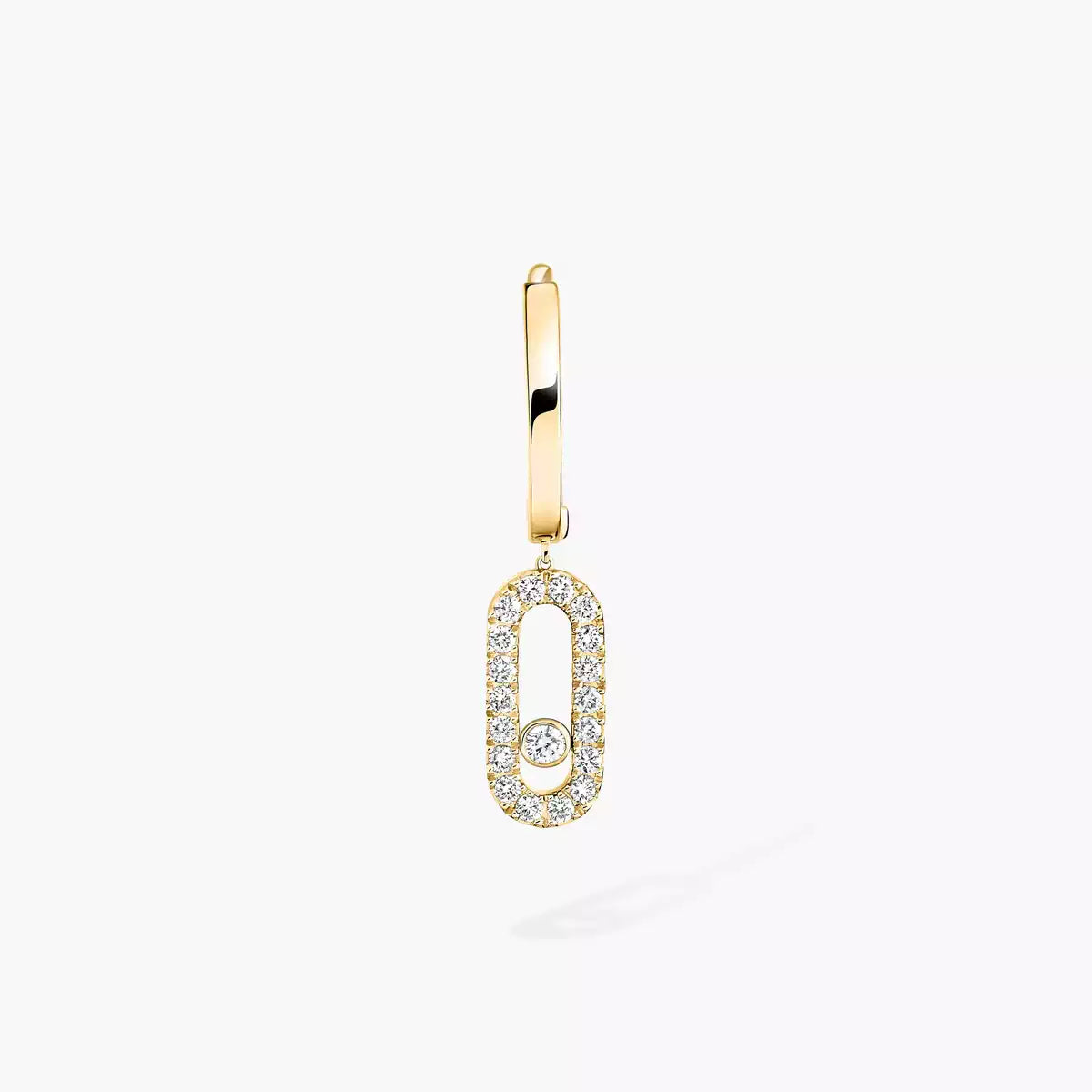[moco jewelrys ]Move Uno Single Diamond Hoop Earring