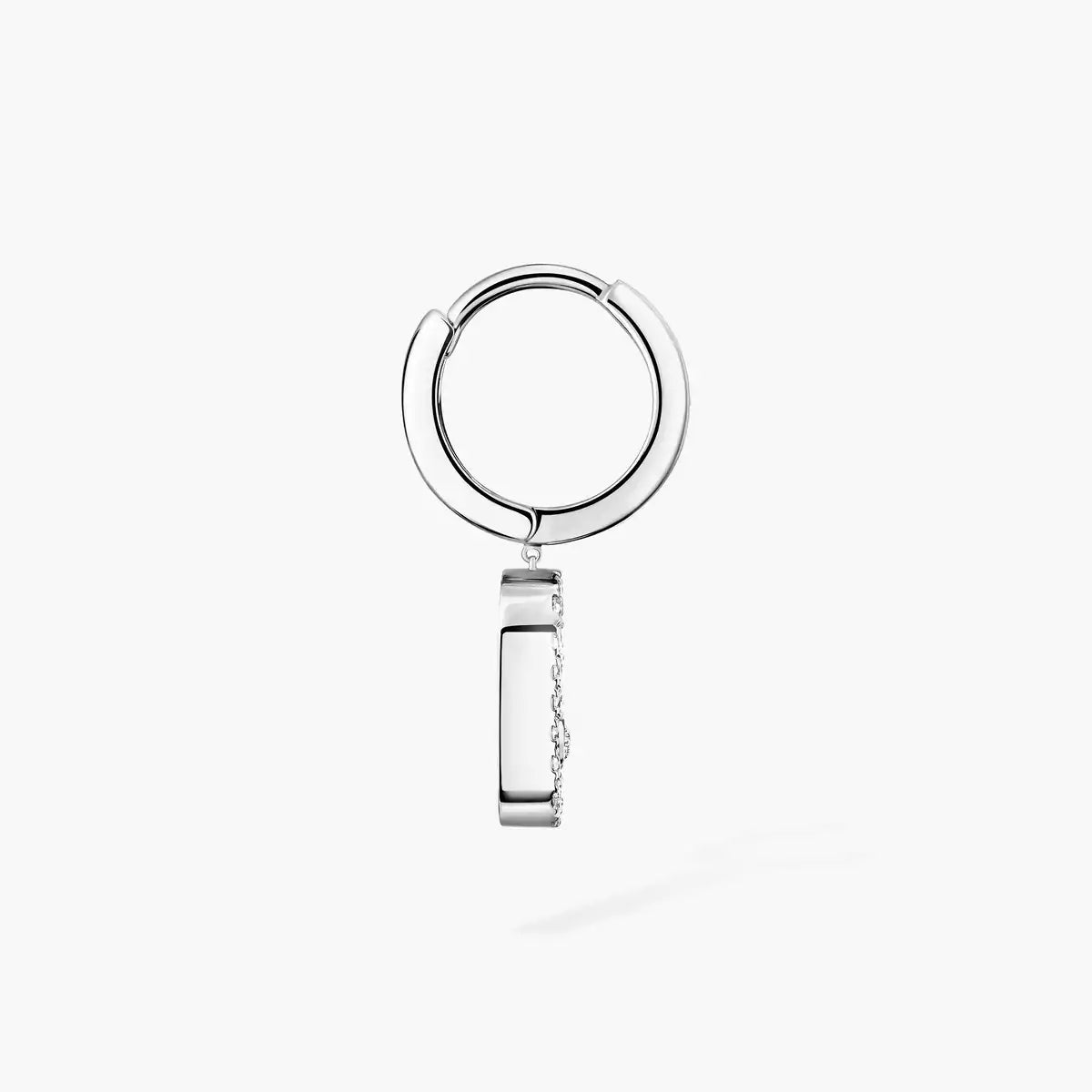 [moco jewelrys ]Move Uno Single Diamond Hoop Earring