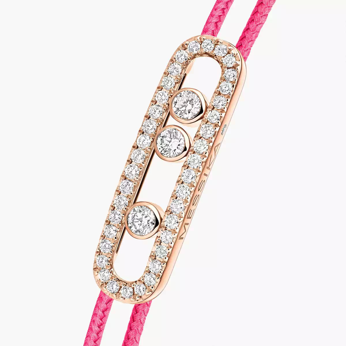 [moco jewelrys ]Messika Care(s) pink cord pavé bracelet
