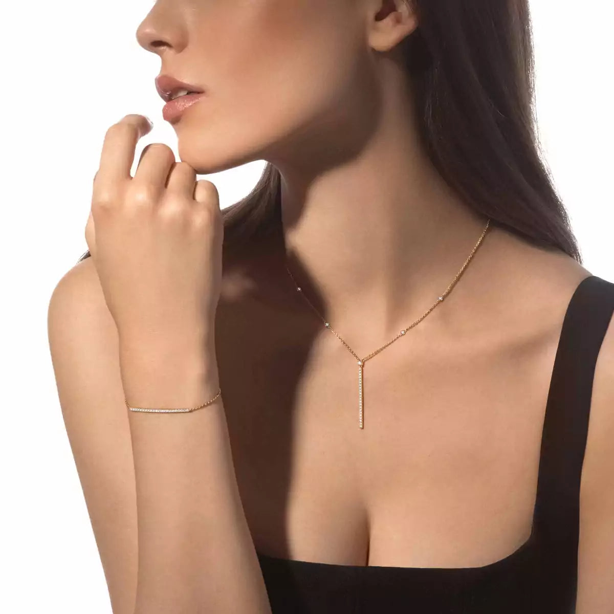 [moco jewelrys ]Diamond Thin Bangle 0.15ct My Twin Toi & Moi