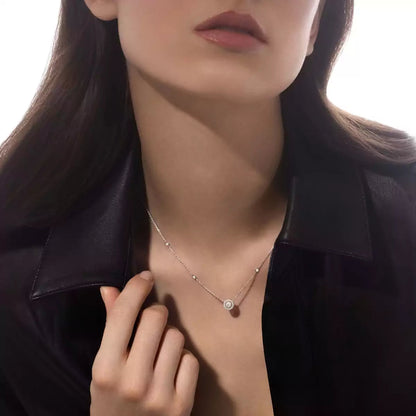 [moco jewelrys ]Diamond Necklace 0,20ct Brilliant Shape Joy