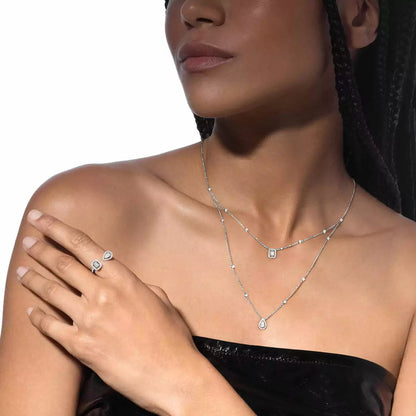 [moco jewelrys ]Diamond Necklace My Twin 2 Rows