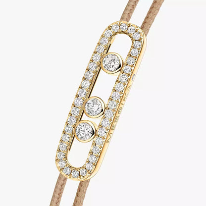 [moco jewelrys ]Messika Care(s) pink cord pavé bracelet