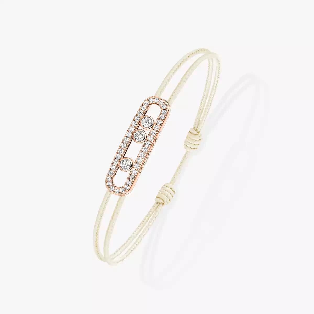 [moco jewelrys ]Messika Care(s) pink cord pavé bracelet