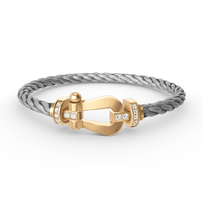 ¡®Moco¡¯FORCE LARGE HORSESHOE HALF DIAMOND BRACELET GOLD