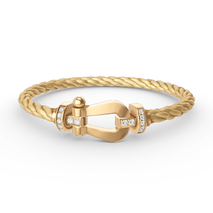 ¡®Moco¡¯FORCE LARGE HORSESHOE HALF DIAMOND BRACELET GOLD