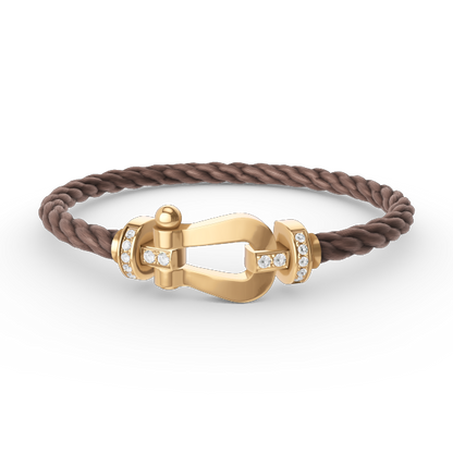 ¡®Moco¡¯FORCE LARGE HORSESHOE HALF DIAMOND BRACELET GOLD
