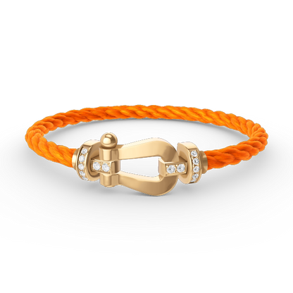 ¡®Moco¡¯FORCE LARGE HORSESHOE HALF DIAMOND BRACELET GOLD