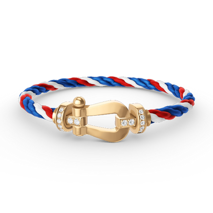 ¡®Moco¡¯FORCE LARGE HORSESHOE HALF DIAMOND BRACELET GOLD
