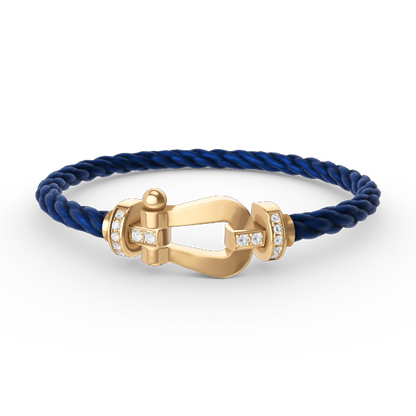 ¡®Moco¡¯FORCE LARGE HORSESHOE HALF DIAMOND BRACELET GOLD