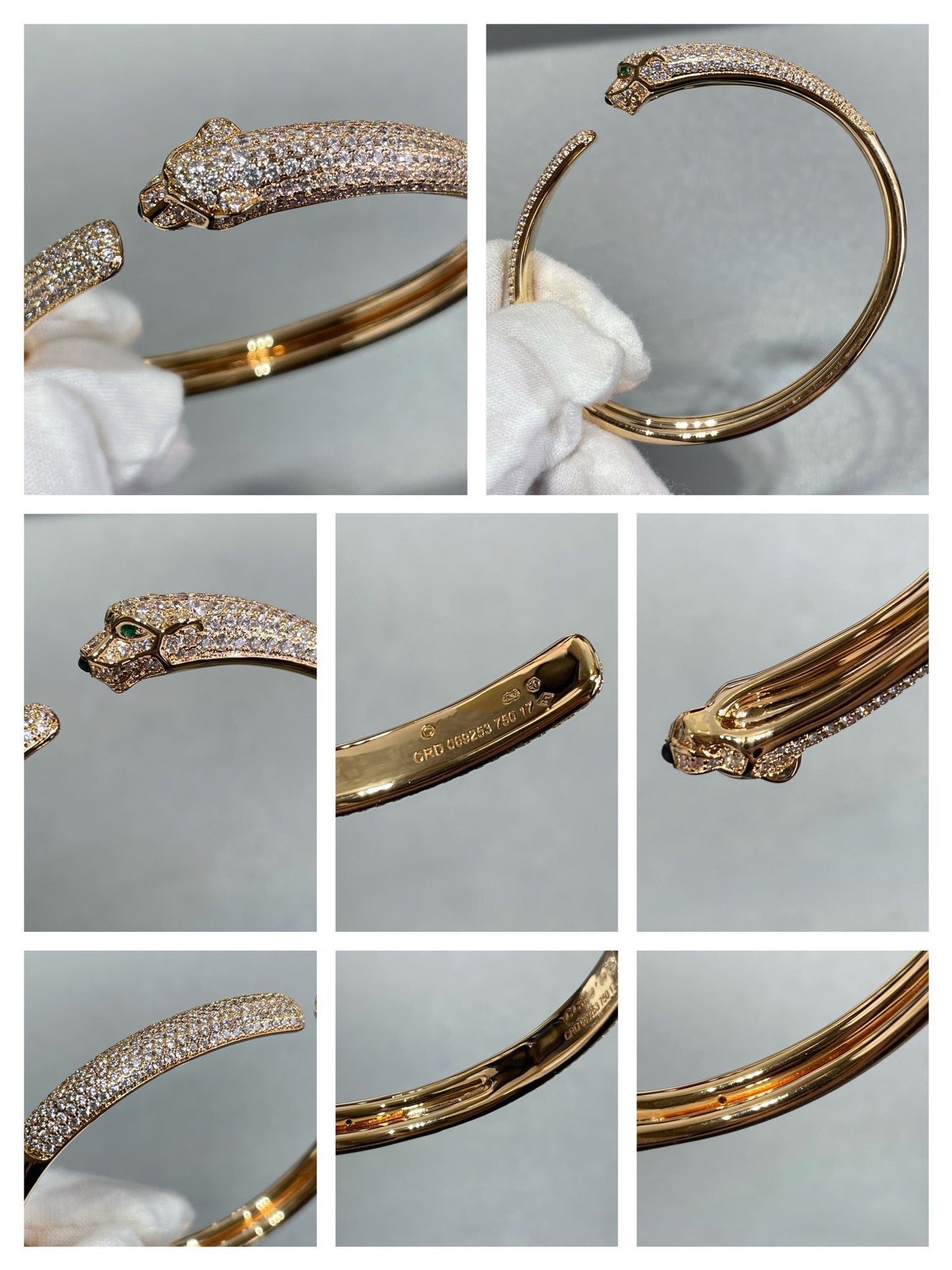 ¡®Moco¡¯PANTHERE FULL DIAMOND OPEN BRACELET