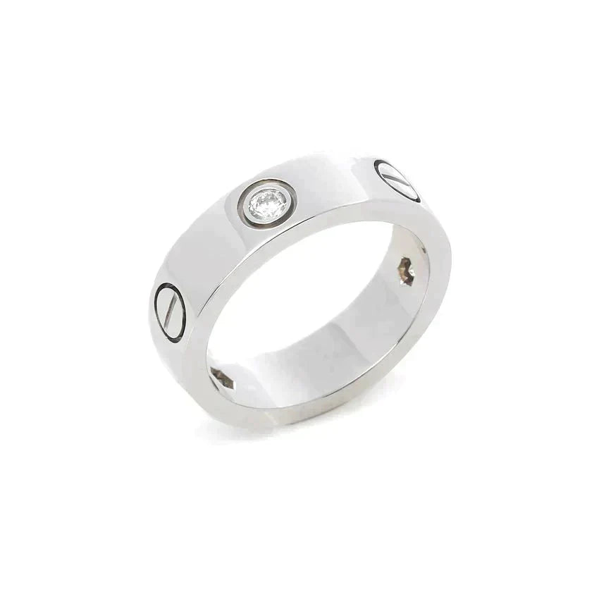 ¡®Moco¡¯LOVE RING 5.5MM 3 DIAMONDS SILVER